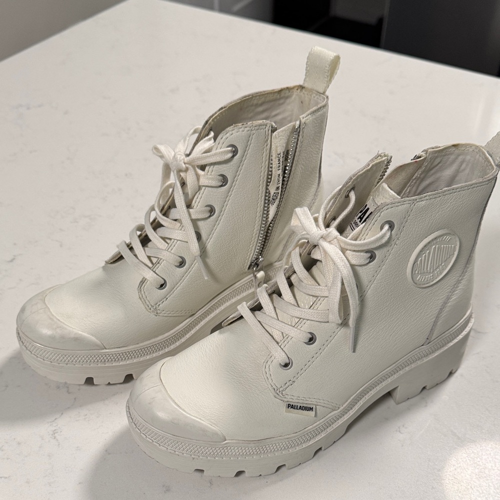 Palladium White Combat Boots - Picture 3 of 7